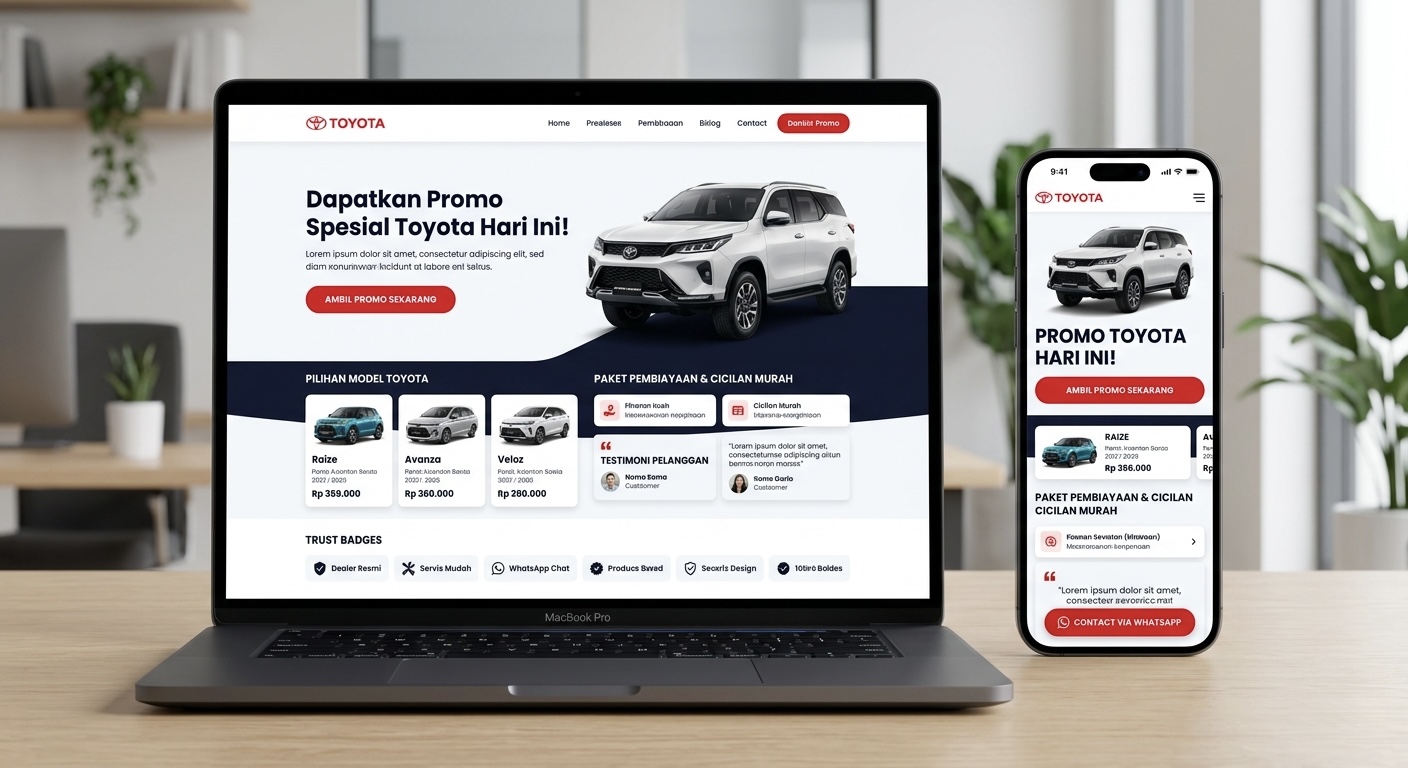 Landing Page Toyota - Best-Selling Automotive