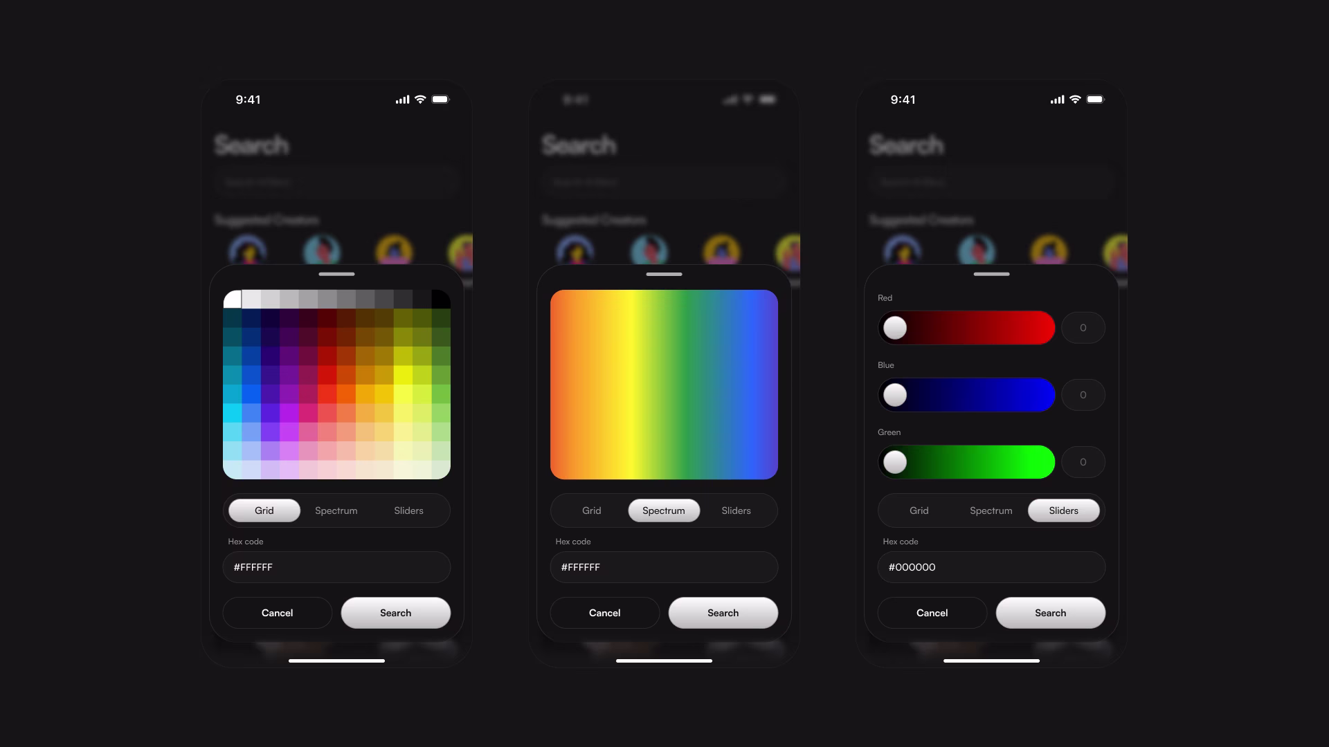 Search by HEX/RGB