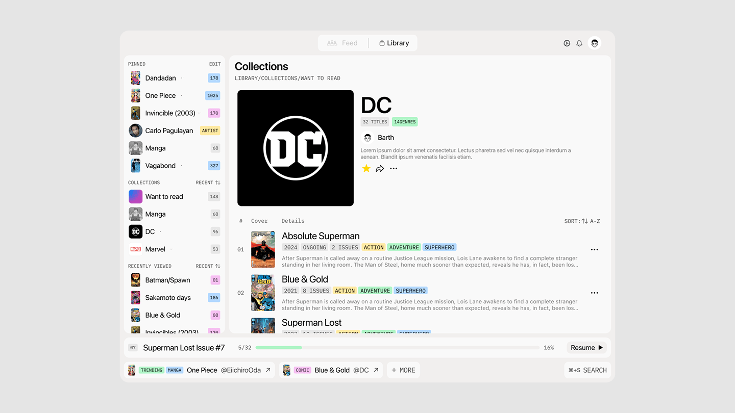 Automated collection of DC Comics