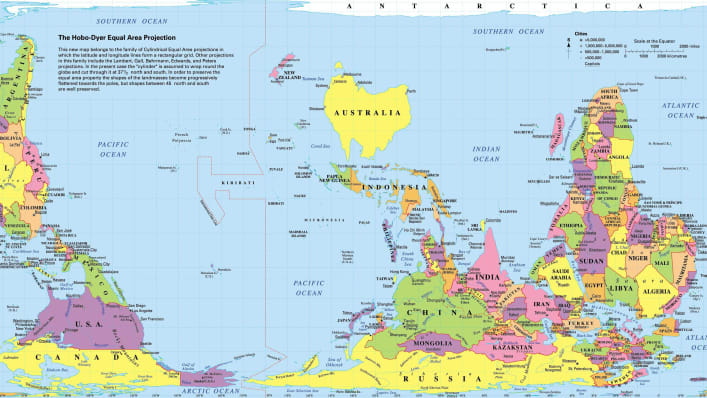 Карта мира в перевернутой проекции с Австралией вверху, символизирующая необходимость сменить точку зрения для поиска нешаблонных решений.