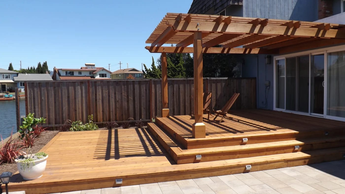 Custom deck and arbor garden in Alameda