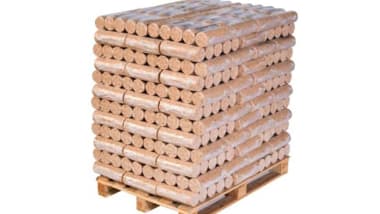 Holzbriketts und Brennholz