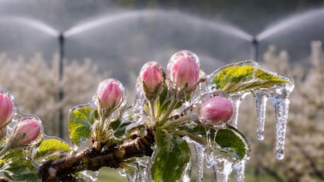 gefrorene Obstblüte