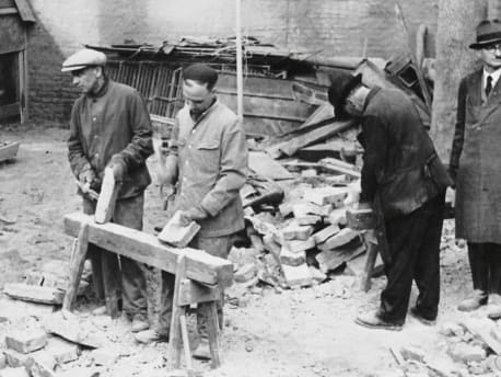 Workers in reconstruction after the Second World War