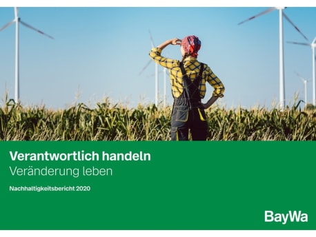 Das Bild zeigt das Cover des Nachhaltigkeitsberichts 2020