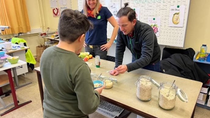 Ernährungsworkshop an einer Grundschule