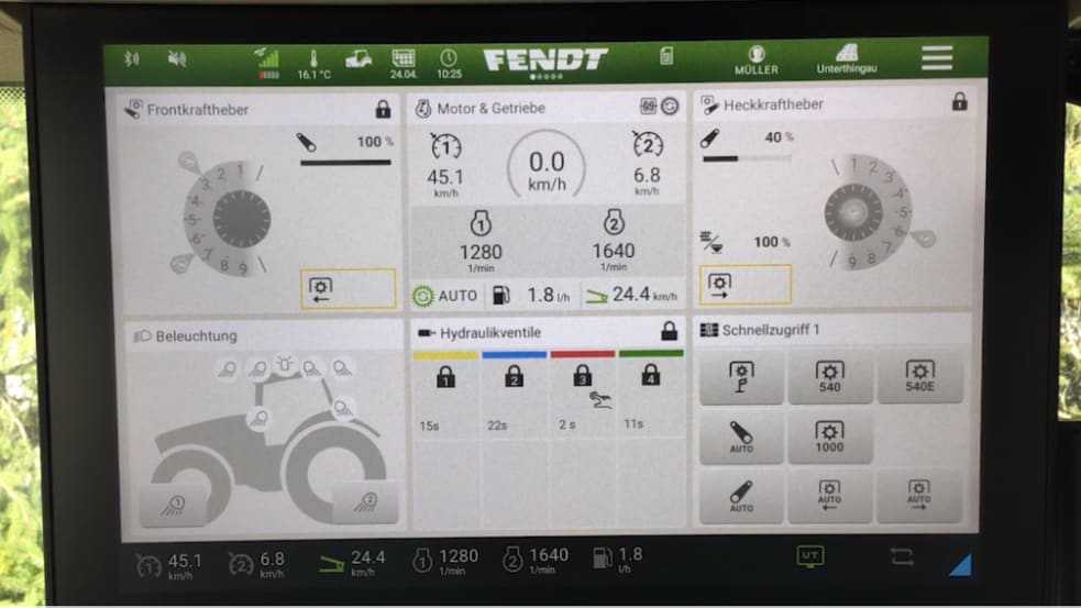 Fendt ONE - Schnellzugriffsleisten