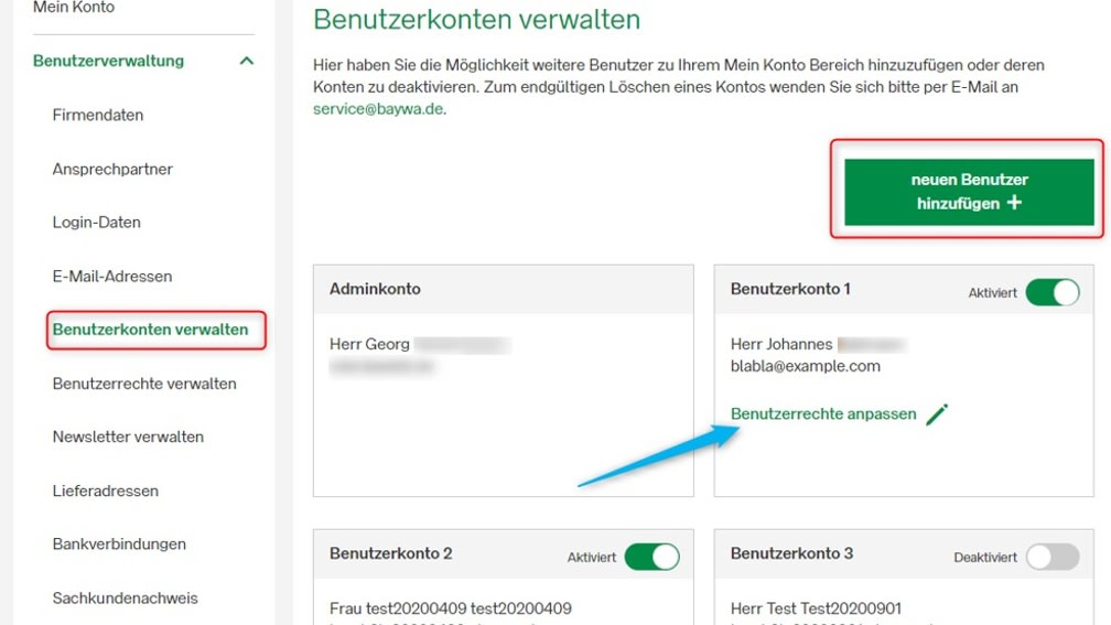 Benutzerkonten verwalten
