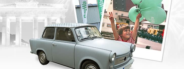 Collage Trabi and a poster with child