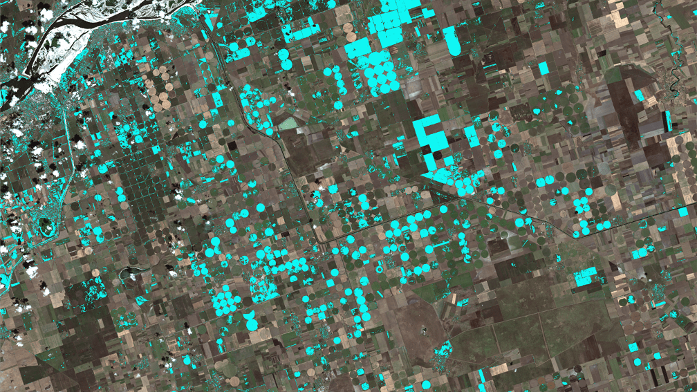 Satellitenbild Bewässerung der Landwirtschaft in Cherson 2023