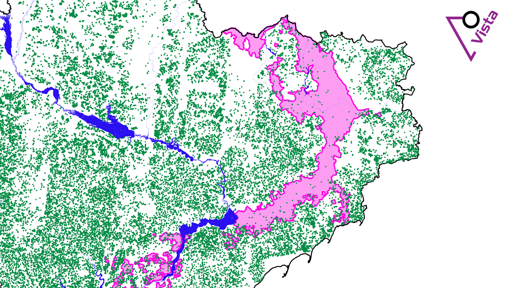 Satellitenbild zeigt Verlust der Anbauflächen an der Front