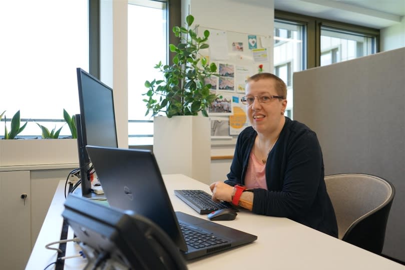 Katja Dittmann at her desk