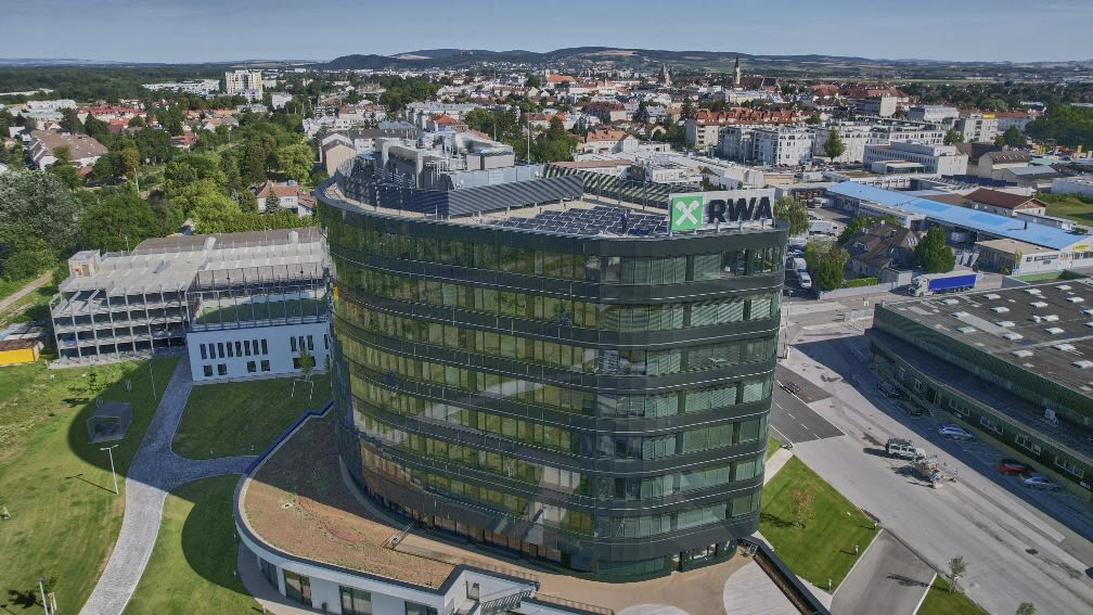 Luftbildaufnahme der RWA-Zentrale Korneuburg