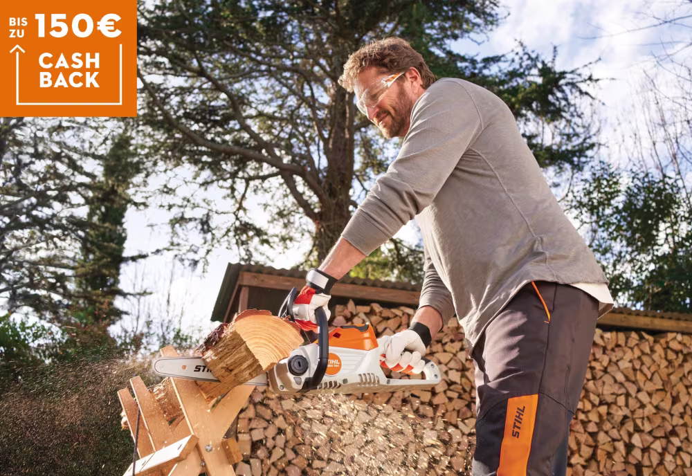 Bis zu 150 € Cashback bei STIHL Ketten, Schienen & Schutzausrüstung!