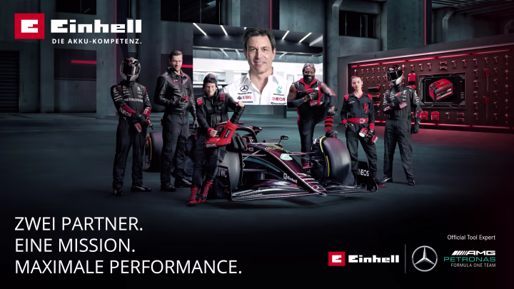 Einhell ist Partner des Mercedes-AMG PETRONAS F1 Teams.