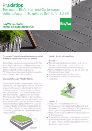 Terrassen, Einfahrten und Gartenwege selbst pflastern