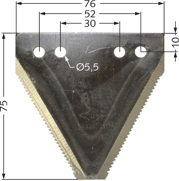 ESM Messerklinge 75 x 76 x 2 mm, gezahnt, für Busatis, 344 0821