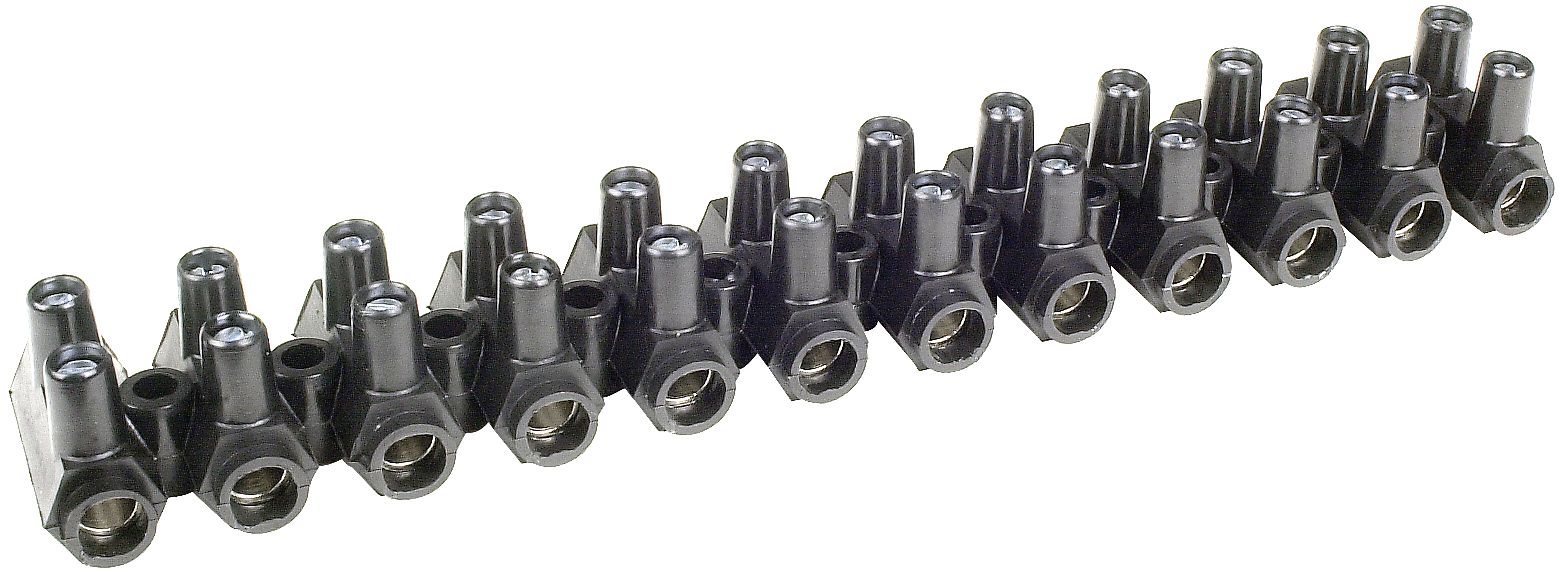 Herth + Buss Lüsterklemme 12-polig, Querschnitt Kabel 16 mm², Schraubkontakt, schwarz, 50 291 023