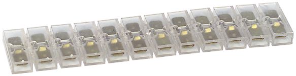 Herth + Buss Lüsterklemme 12-polig, Länge 28 mm, 6,3 mm; Flachstecker, transparent, 50 291 041