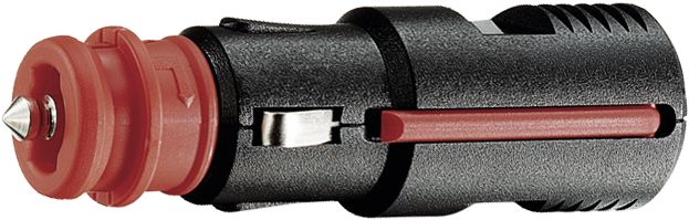 Herth + Buss Stecker 12 – 24 V, 1-polig, mit Buchse und Zugentlastung, ohne Sicherung, Schraubanschluss, für Zigarettenanzünder, 51 306 060