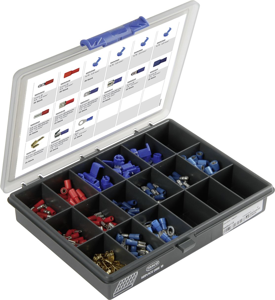 Herth + Buss Quetschverbinder-Sortiment 295 St., teilisoliert, mit Flachstecker/-hülsen, Steckverteiler, Rundstecker etc., 54 254 113