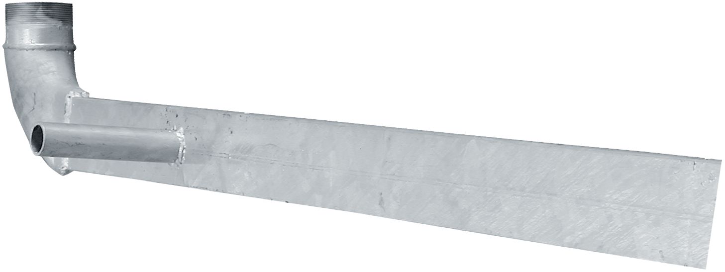 Hücobi Spaltenlanze, verzinkt, 2.000 mm, Rechteckrohr 80 x 20 mm, mit Bogen 90°, 2-1/2'' AG, ohne Feuerwehrkupplung, 8394 000000