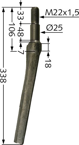 Industriehof Kreiseleggenzinken links/rechts 338 x 35 mm; 25 mm, RH-31