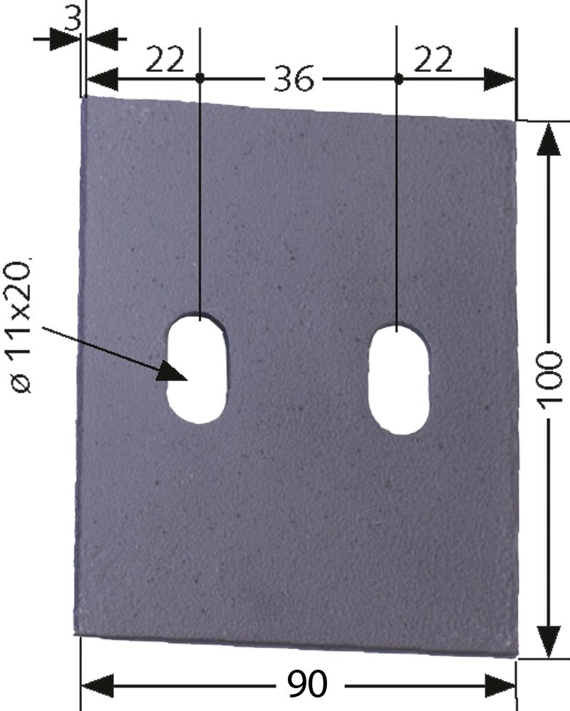 Industriehof Abstreifer 100 x 90 x 3 mm, Bohrung 20 x 11 mm für Landsberg (Pöttinger), Sicma Packerwalzen, 51-S102