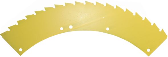 MWS Sägemesser links/rechts, große Trommel, gelb, 415 x 100 x 3,5 mm, Drehrichtung links/rechts, Laserbeschichtung für Kemper M4500, 445