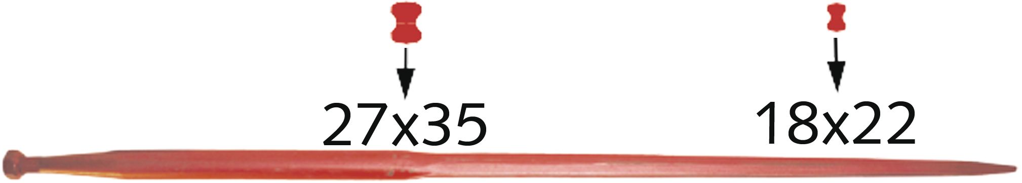 SHW Grossballenzinken 1.100 mm M 22 x 1,5 AG, spitz, mit konischer Mutter
