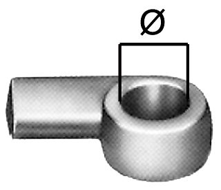 Anschweißöse Ø 22 mm, Länge 80 mm zum Anschweißen, für Bordwandverschlüsse