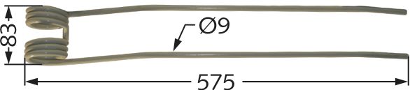 Pöttinger Schwaderzinken außen 575 x 83 x 9 mm, für Schwader Eurotop, Top 40, 400, 436.030