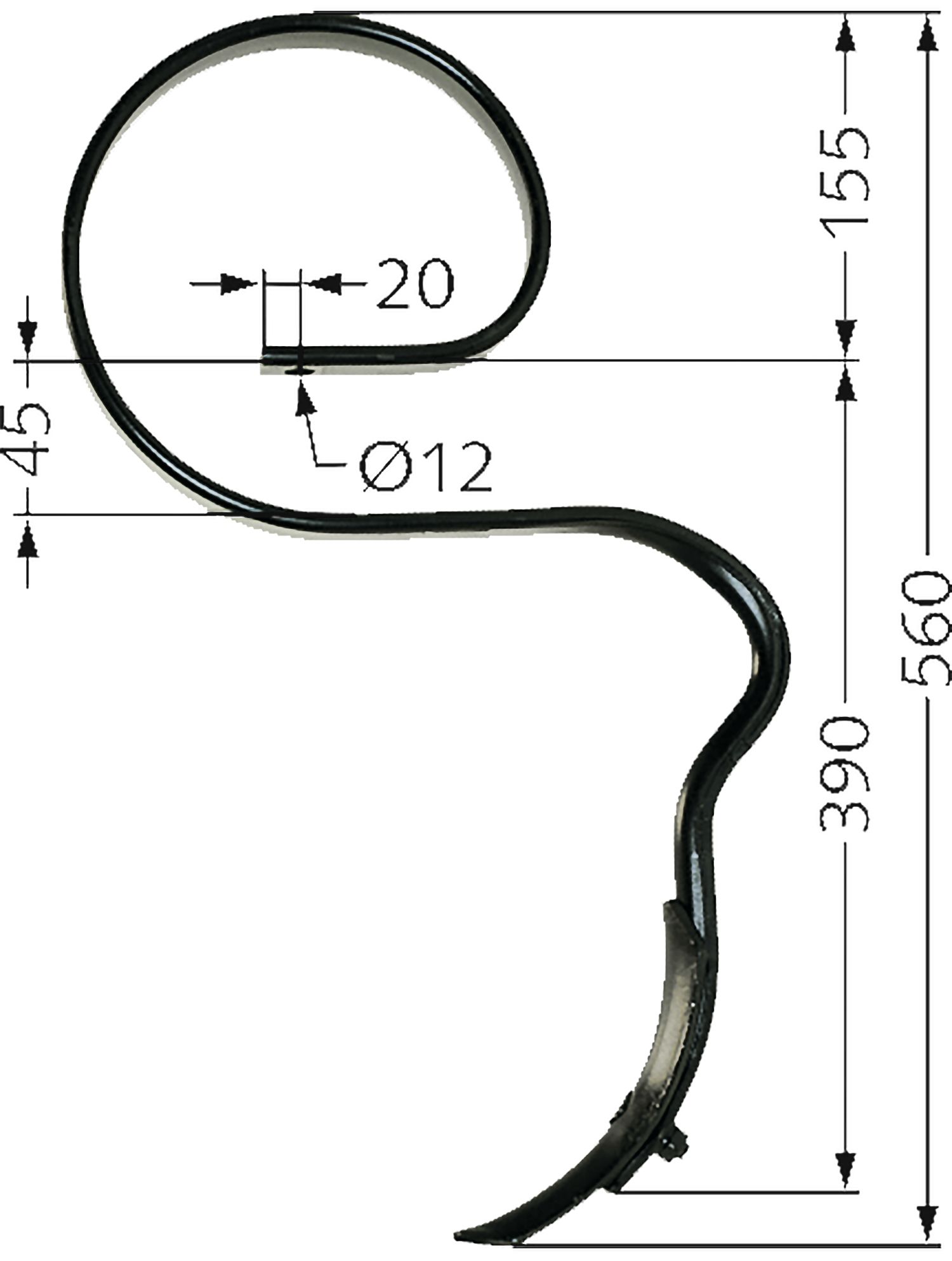Rau Schnellflußzinken 560 x 10 mm mit Schar, RG00012144