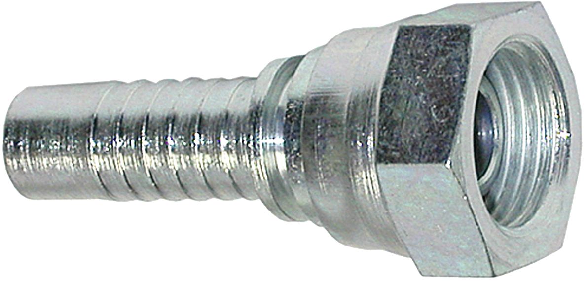 Dichtkegelnippel "DKR" gerade, NW DN 25 - 1", G 1"-11 IG BSPP, gerade, Aussenkung 60°, gecrimpte Überwurfmutter