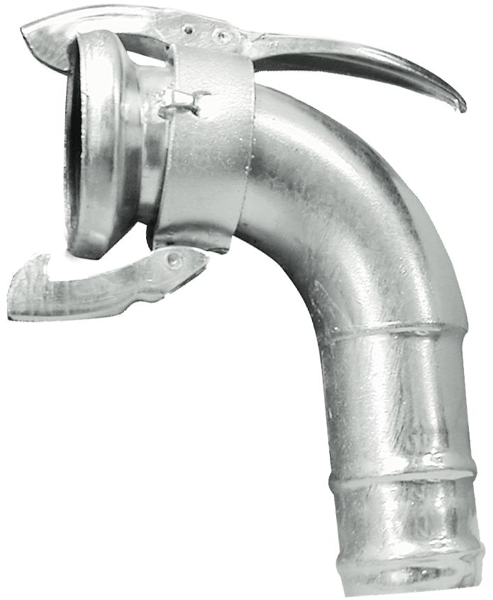 Hücobi Bogen Perrot, 90 °, 108, verzinkt, mit M-Teil und Schlauchtülle, 2451 108000