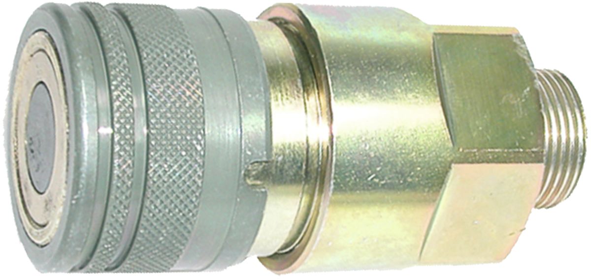 Kupplungsmuffe "FF" flachdichtend, Dichtungen Perbunan, leicht, BG 1, M 16 x 1,5 AG, RA L 10