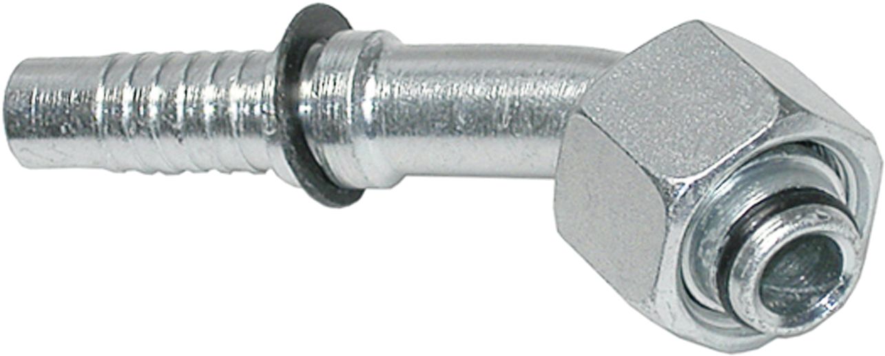 Dichtkegelnippel "DKOS" 45 °, schwer, NW DN 10 - 3/8", M 22 x 1,5 IG, RA 14, Aussenkung 24°, O-Ring und Überwurfmutter