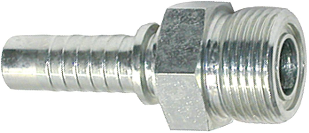 Außengewindenippel "ORFS", NW DN 12 - 1/2", 1"-14 AG UNS-UN, stirnseitige O-Ring Abdichtung