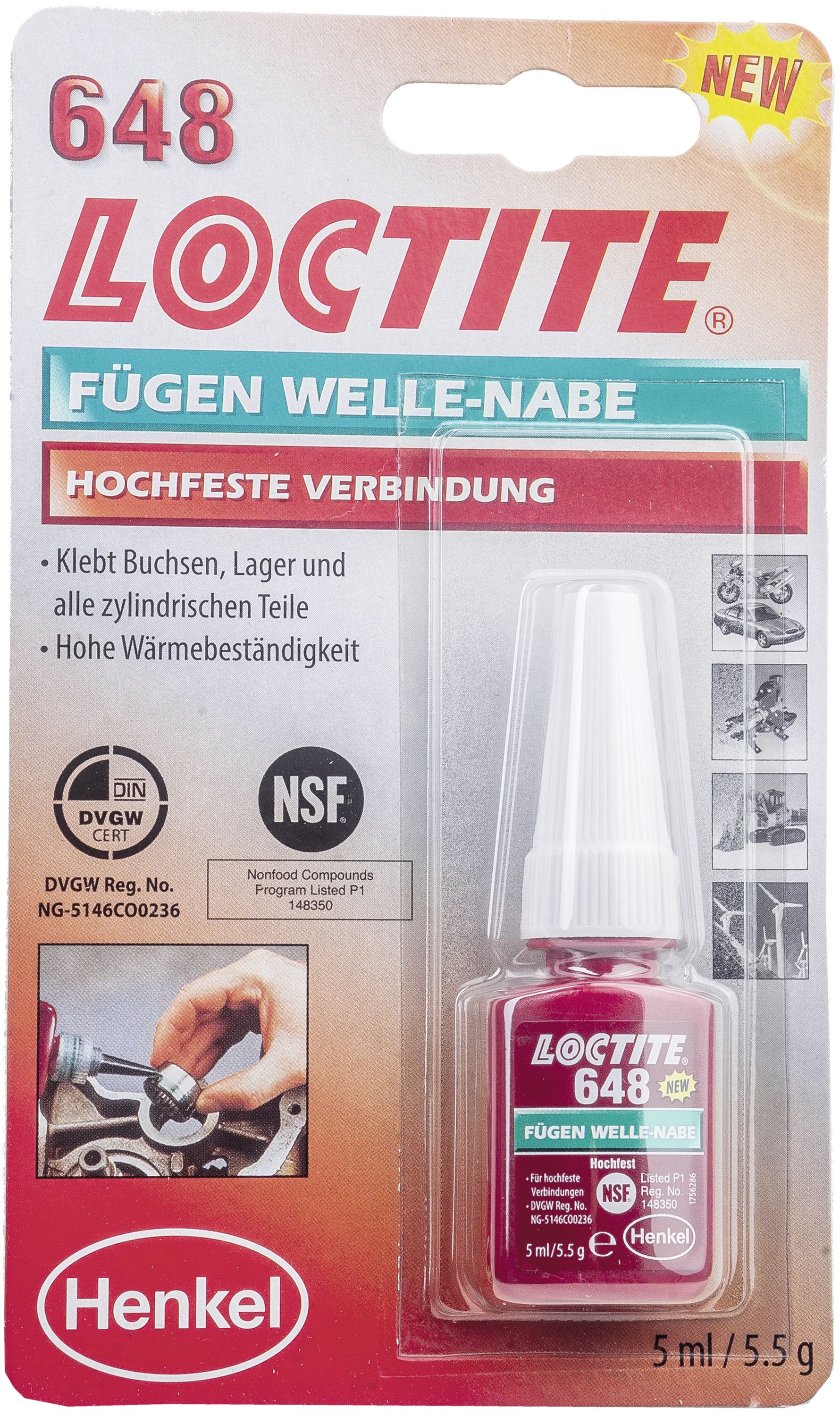 Loctite Fügekleber "648" hochfest, 5 ml, 1804041