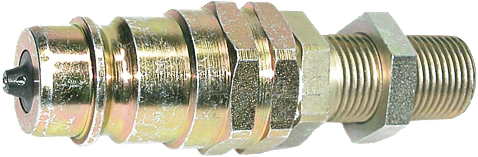 Hydraulikstecker "UDK" unter Druck kuppelbar, Schottgewinde, leicht, BG 03, M 26 x 1,5 AG, RA L 18