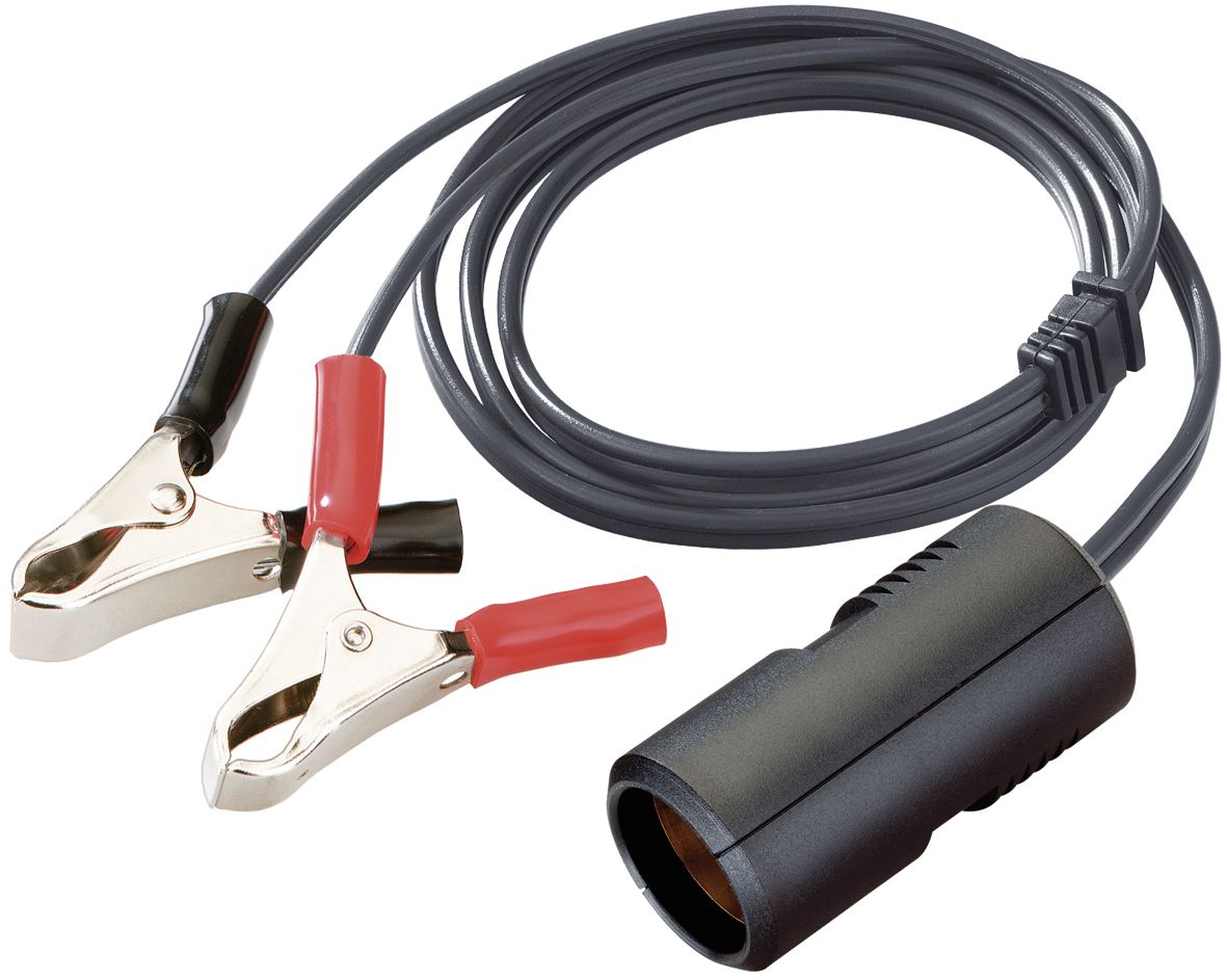 Herth + Buss Steckdose 1-polig, 12 – 24 V 8 A, Kunststoff, mit Leitung, für Plus-/Minuspol, 51 306 346