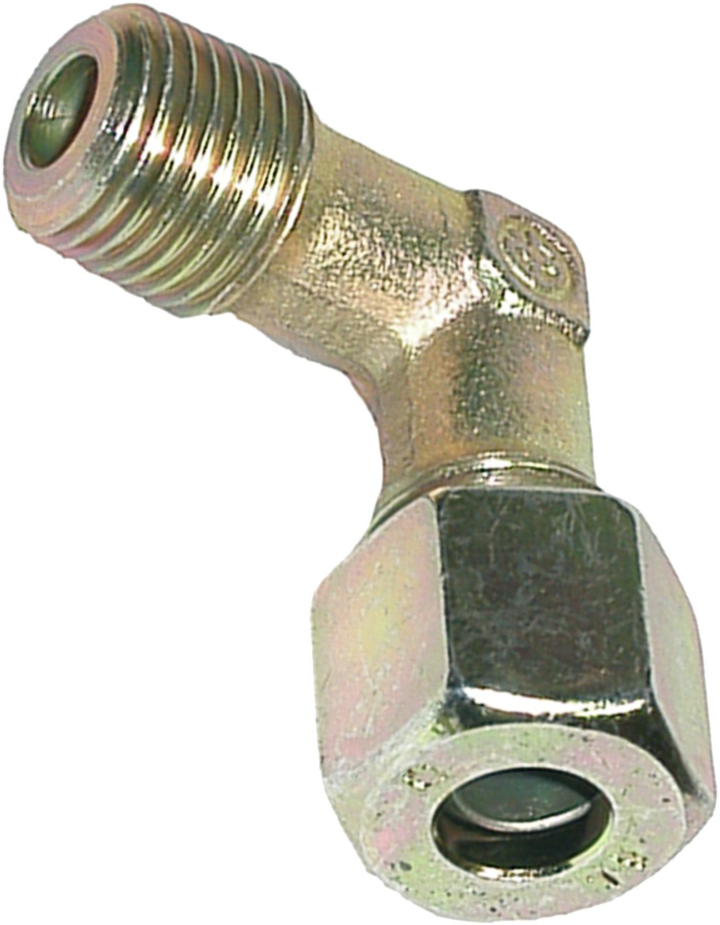 Winkel-Einschraubverschraubung "WE-LR" leicht, RA 08, R 1/8" AG BSPT kegelig, 90 °, Abdichtung Kegelgewinde