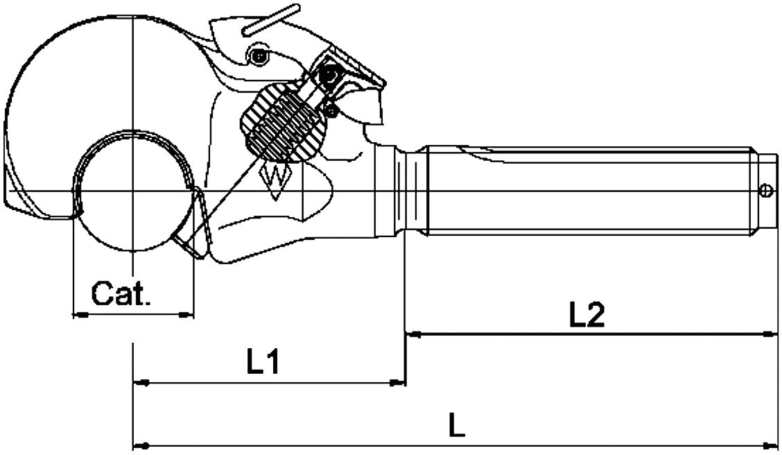 Walterscheid Oberlenkerspindel Kat. 3 L 330 mm, M 30 x 3,5 AG, mit Fanghaken, 1305286