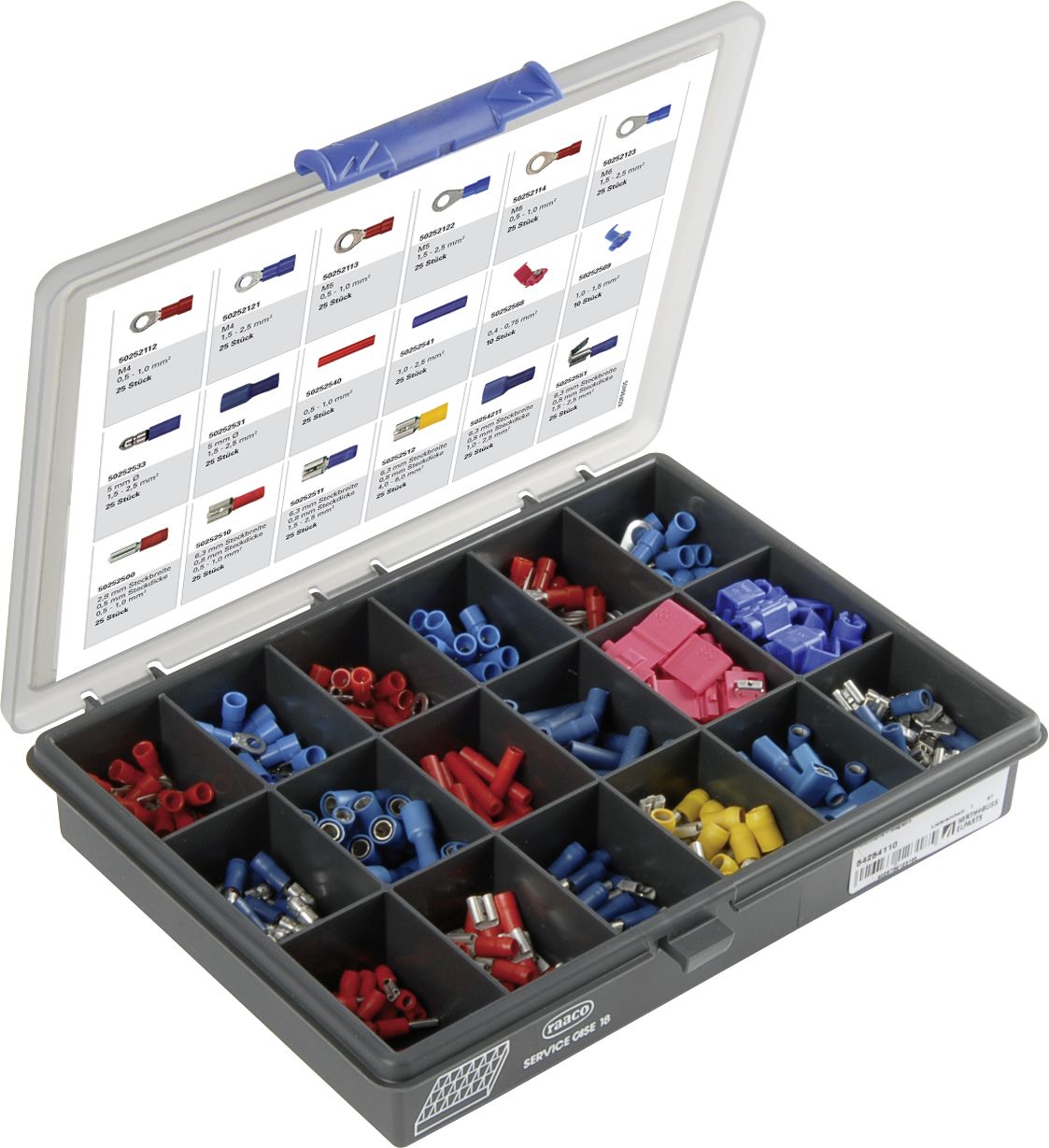 Herth + Buss Quetschverbinder-Sortiment 420 St., teilisoliert, mit Flachstecker/-hülsen, Ringkabelschuhe, Rundstecker etc., 54 254 110