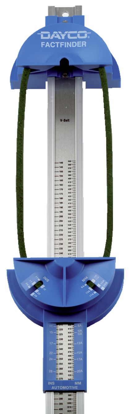 Keilriemenmessgerät für die Ermittlung aller zölligen und metrischen Größen