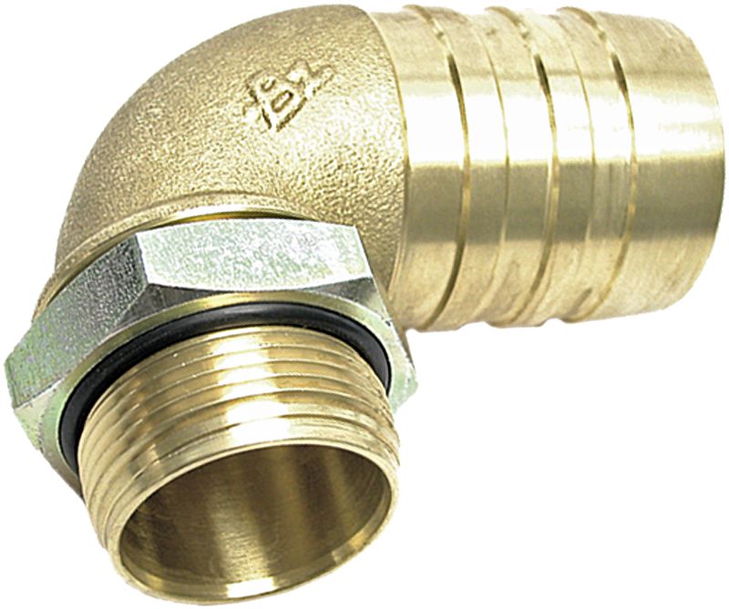 Saugstutzen 90 °, G 1 1/4"-11 AG BSPP, Ø Tülle 40 mm, mit Weichdichtung