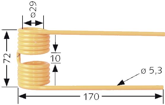 Pick-up Zinken 170 x 72 x 5,3 mm für Presse John Deere; Häcksler John Deere, Kemper