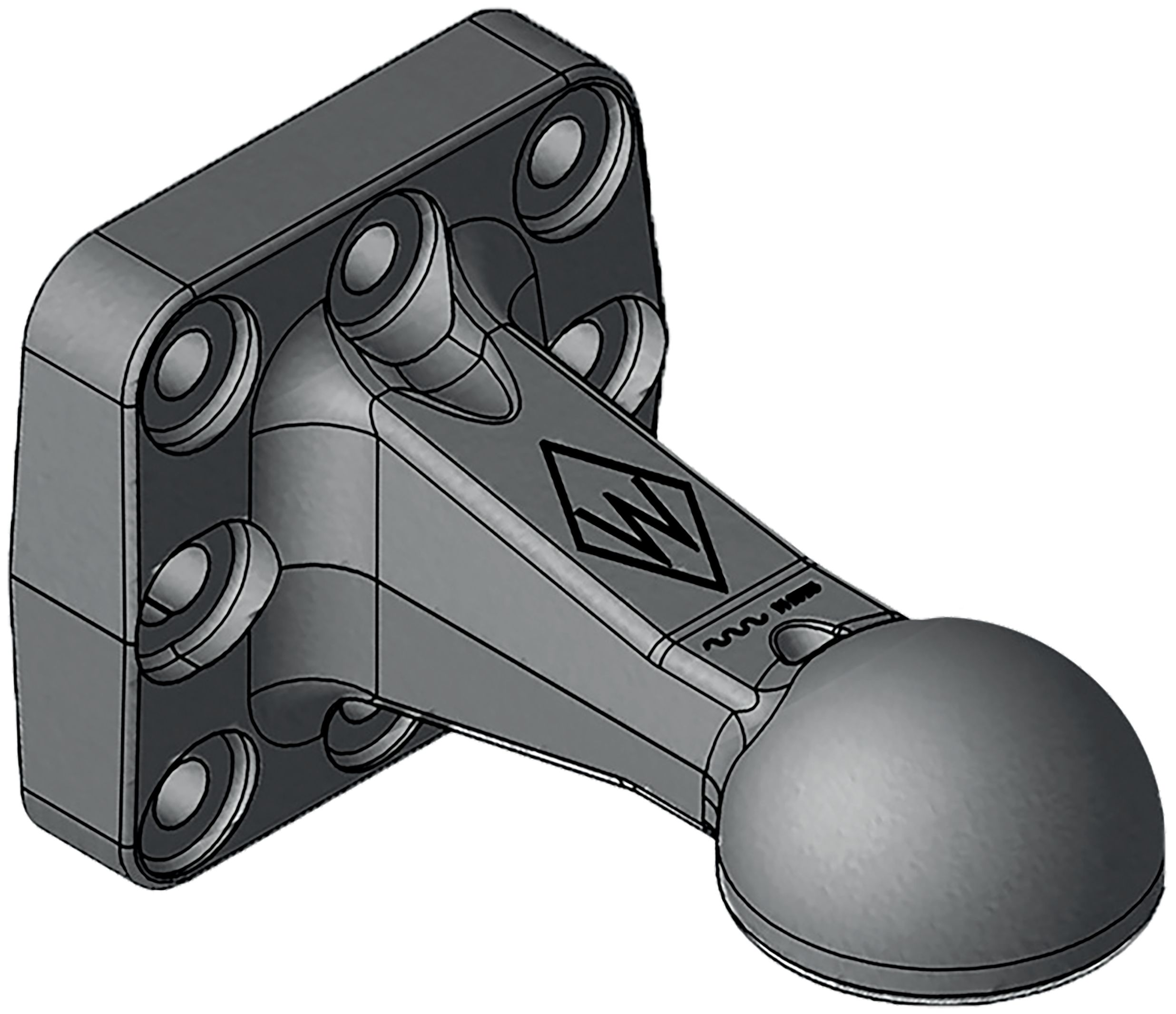 Walterscheid Kalotte "ZKK80-110", mit Flansch B x H 100 x 110 mm, für Zugdeichsel mit Zug-Kugelkupplung 80, 8003309