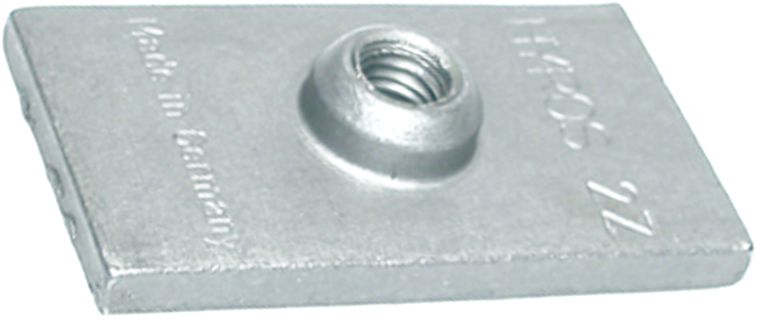 Anschweißplatte BG 1, für eine Hydraulikrohrschelle zweifach