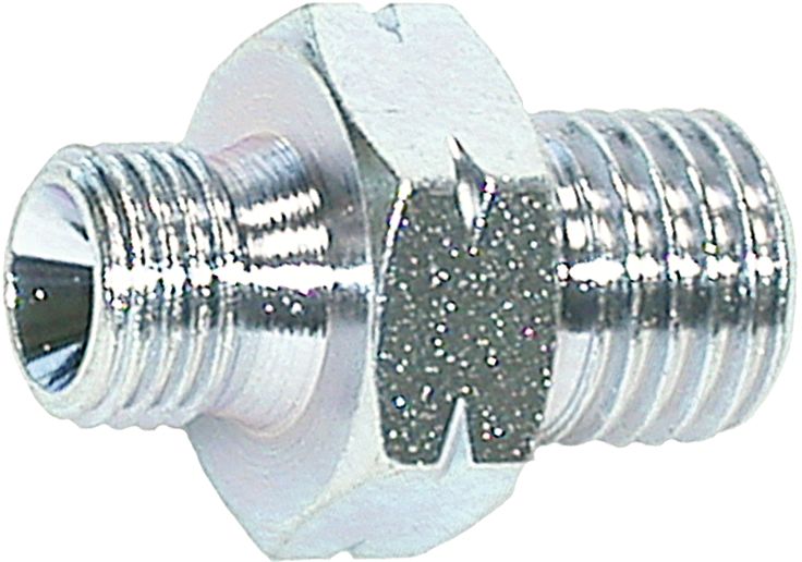 Gewindenippel "UD" M 16 x 1,5 AG BSPP; G 1/2"-14 AG BSPP, Form A, Aussenkung 60°